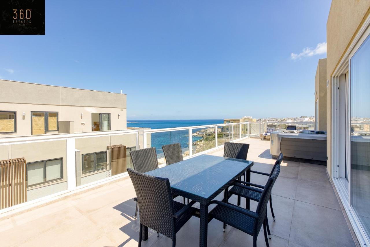 Ferienwohnung Lux Sea Front Penthouse With Breathtaking Views In St Pauls By 360 Estates St. Paul's Bay Exterior foto
